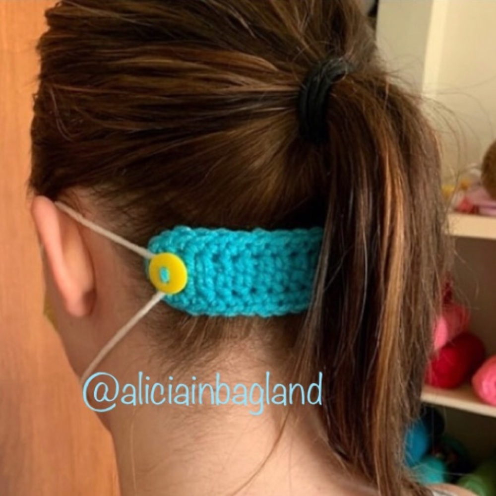 3 (THREE) Handmade Tie Dye CROCHET EAR SAVERS - Picture 2 of 5